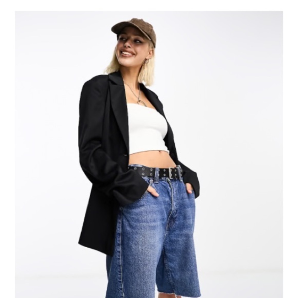 Collusion Black Women's Blazer oversized with pockets size 8